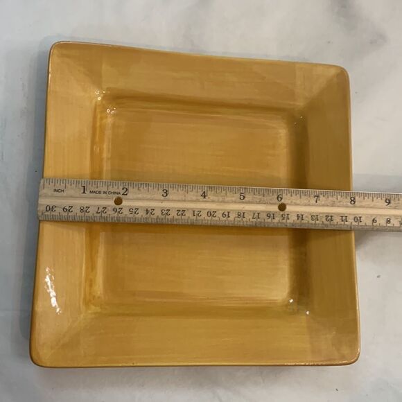 Pier 1 Hand Painted Earthenware Essential Colours Yellow Gold 8 In Salad Plate - Picture 5 of 5